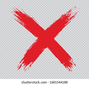 Grunge letter X.Red cross sign.