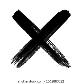 Grunge letter x .Dirty cross sign.