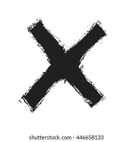 grunge letter X, vector