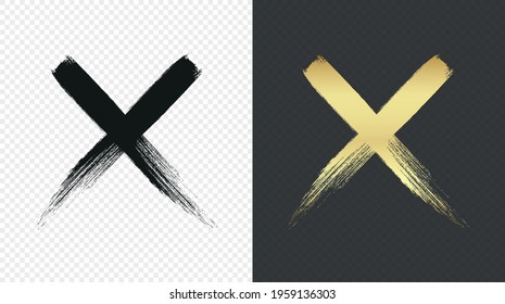 Grunge letter X .Vector cross sign