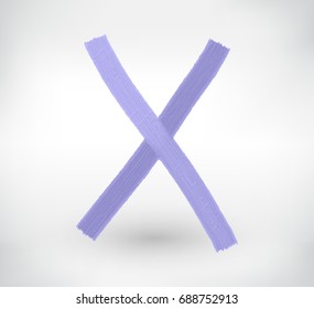 Grunge letter X Vector cross sign.