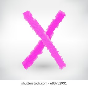 Grunge letter X Vector cross sign.