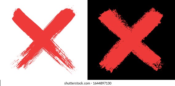 Grunge letter X. Vector X mark.