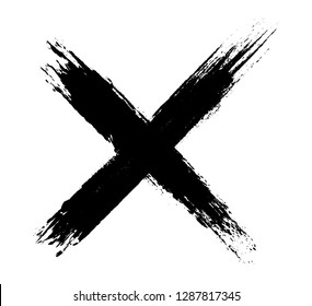 Grunge letter X.Dirty cross sign.