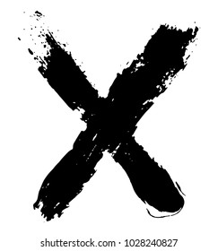 Grunge letter X.Hand drawn X mark.Vector.