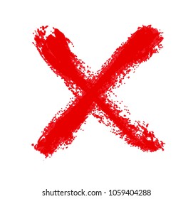 Grunge letter X.Hand drawn X mark.Vector cross sign.