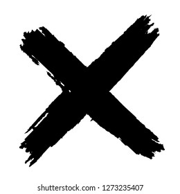 Grunge letter X.Hand drawn X mark.