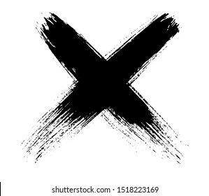 Grunge letter X.Hand drawn X mark.