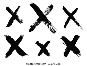 Grunge letter X.Vector hand drawn X mark.