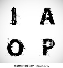 grunge letters