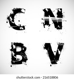 grunge letters