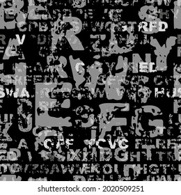 grunge letters background with seamless pattern.