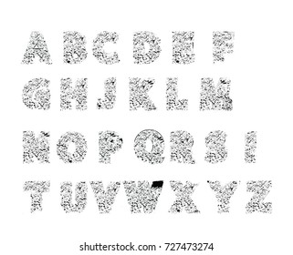 Grunge Letters Collection. Dusty Textured Letters. Vector.