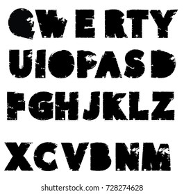 Grunge Letters Collection. Dusty Textured Letters. Vector.