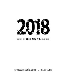 Grunge letters . New year 2018. distress design

