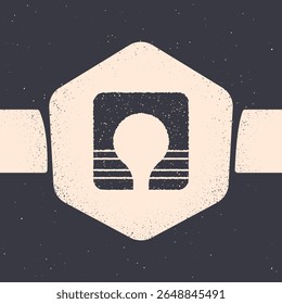 Grunge Life jacket icon isolated on grey background. Life vest icon. Extreme sport. Sport equipment. Monochrome vintage drawing. Vector