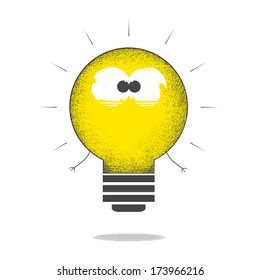 Grunge light bulb monster