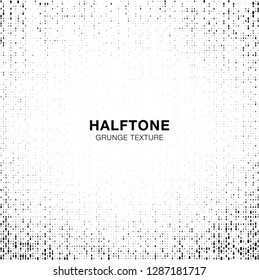 Grunge light halftone texture. Frame gradient background using halftone line dots pattern. Vector  illustration.