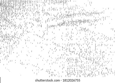 Grunge la textura luminosa de las líneas verticales de puntos. Fondo de medio tono monocromo de tela cruzada con franjas intermitentes desiguales. Plantilla de superposición. Ilustración del vector