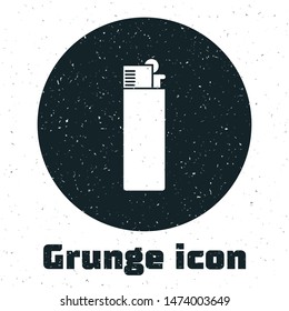 Grunge Lighter icon isolated on white background.  Vector Illustration
