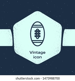 Grunge line American Football ball icon isolated on blue background. Rugby ball icon. Team sport game symbol. Monochrome vintage drawing. Vector Illustration Grunge line American Football ball icon isolated on blue background. Rugby ball icon. Team sport game symbol. Monochrome vintage drawing. Vector Illustration