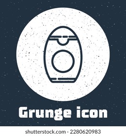 Grunge line Bottle of shampoo icon isolated on grey background. Monochrome vintage drawing. Vector Illustration