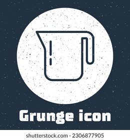 Grunge line Coffee pot icon isolated on grey background. Monochrome vintage drawing. Vector