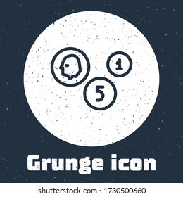 Grunge line Coin money icon isolated on grey background. Banking currency sign. Cash symbol. Monochrome vintage drawing. Vector Illustration