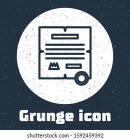 Grunge line Decree, paper, parchment, scroll icon icon isolated on grey background. Monochrome vintage drawing. Vector Illustration