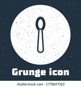 Línea gruesa Icono de cuchara de plástico desechable aislado en el fondo gris. Dibujo vintage monocromo. Ilustración vectorial