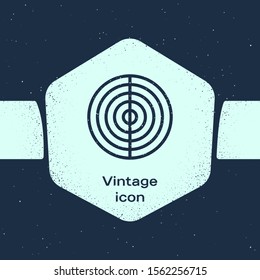 Grunge line Earth structure icon isolated on blue background. Geophysics concept with earth core and section layers earth. Monochrome vintage drawing. Vector Illustration