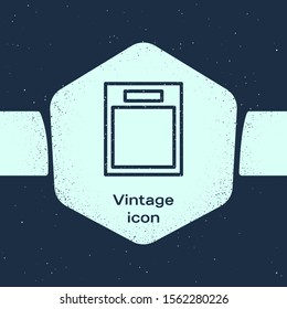 Grunge line Empty form icon isolated on blue background. File icon. Checklist icon. Business concept. Monochrome vintage drawing. Vector Illustration