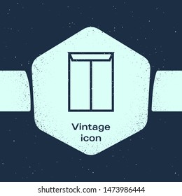 Grunge line Envelope icon isolated on blue background. Email message letter symbol. Monochrome vintage drawing. Vector Illustration