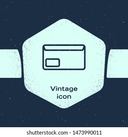 Grunge line Envelope icon isolated on blue background. Email message letter symbol. Monochrome vintage drawing. Vector Illustration