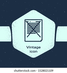 Grunge line Exam paper with incorrect answers survey icon isolated on blue background. Bad mark of test results, concept of unsuccessful report. Monochrome vintage drawing. Vector Illustration