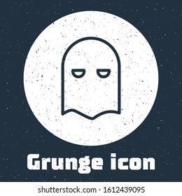 Grunge line Executioner mask icon isolated on grey background. Hangman, torturer, executor, tormentor, butcher, headsman icon. Monochrome vintage drawing. Vector Illustration