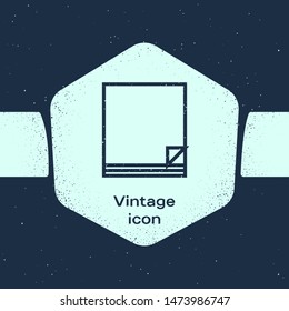 Grunge line File document icon isolated on blue background. Checklist icon. Business concept. Monochrome vintage drawing. Vector Illustration