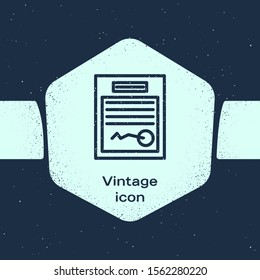 Grunge line Filled form icon isolated on blue background. File icon. Checklist icon. Business concept. Monochrome vintage drawing. Vector Illustration