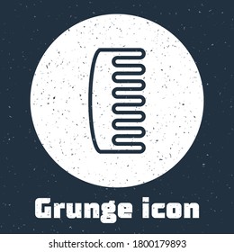 Grunge Line Hairbrush Icon Isolated On Grey Background. Comb Hair Sign. Barber Symbol. Monochrome Vintage Drawing. Vector Illustration