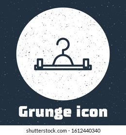 Grunge line Hanger wardrobe icon isolated on grey background. Cloakroom icon. Clothes service symbol. Laundry hanger sign. Monochrome vintage drawing. Vector Illustration