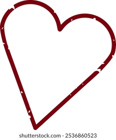 Grunge Line Heart Shape Vector Illustration