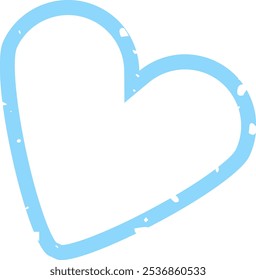 Grunge Line Heart Shape Vector Illustration