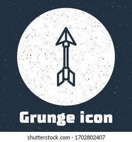 Icono de flecha Hipster de línea gruesa aislado en fondo gris. Dibujo de época monocromo. Ilustración vectorial
