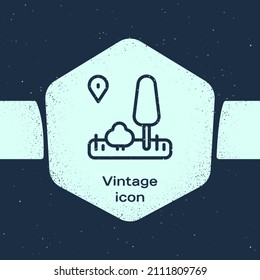 Grunge line Infographic of city map navigation icon isolated on blue background. Mobile App Interface concept design. Geolacation concept. Monochrome vintage drawing. Vector