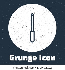farbige Schärfensymbol der Grunge-Linie, einzeln auf grauem Hintergrund. Einfarbige Vintage-Zeichnung. Vektorillustration-Illustration