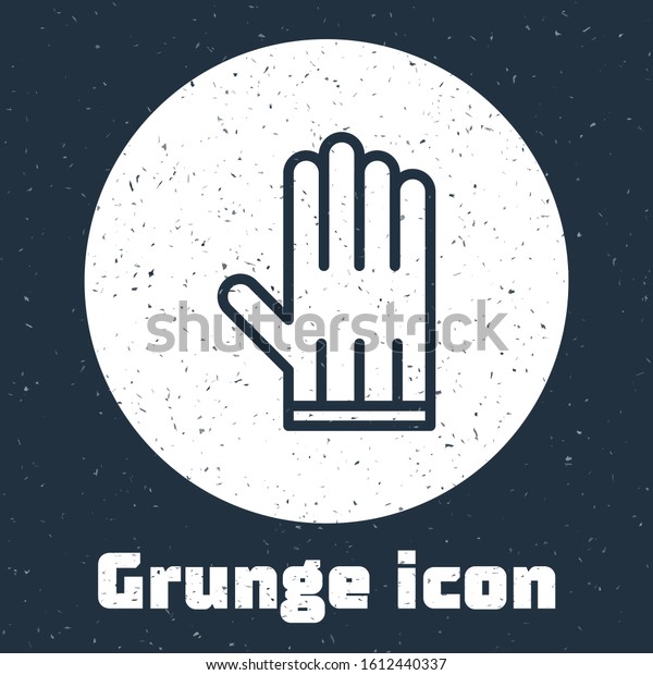 Grunge line Leather\
glove icon isolated on grey background. Monochrome vintage drawing.\
Vector Illustration