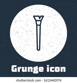 Grunge line Makeup brush icon isolated on grey background. Monochrome vintage drawing. Vector Illustration