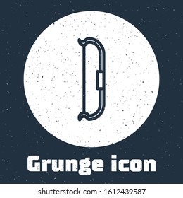 Grunge line Medieval bow icon isolated on grey background. Medieval weapon. Monochrome vintage drawing. Vector Illustration