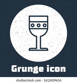 Grunge line Medieval goblet icon isolated on grey background. Monochrome vintage drawing. Vector Illustration