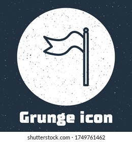 Grunge line Meteorology windsock wind vane icon isolated on grey background. Windsock indicate the direction and strength of the wind. Monochrome vintage drawing. Vector Illustration